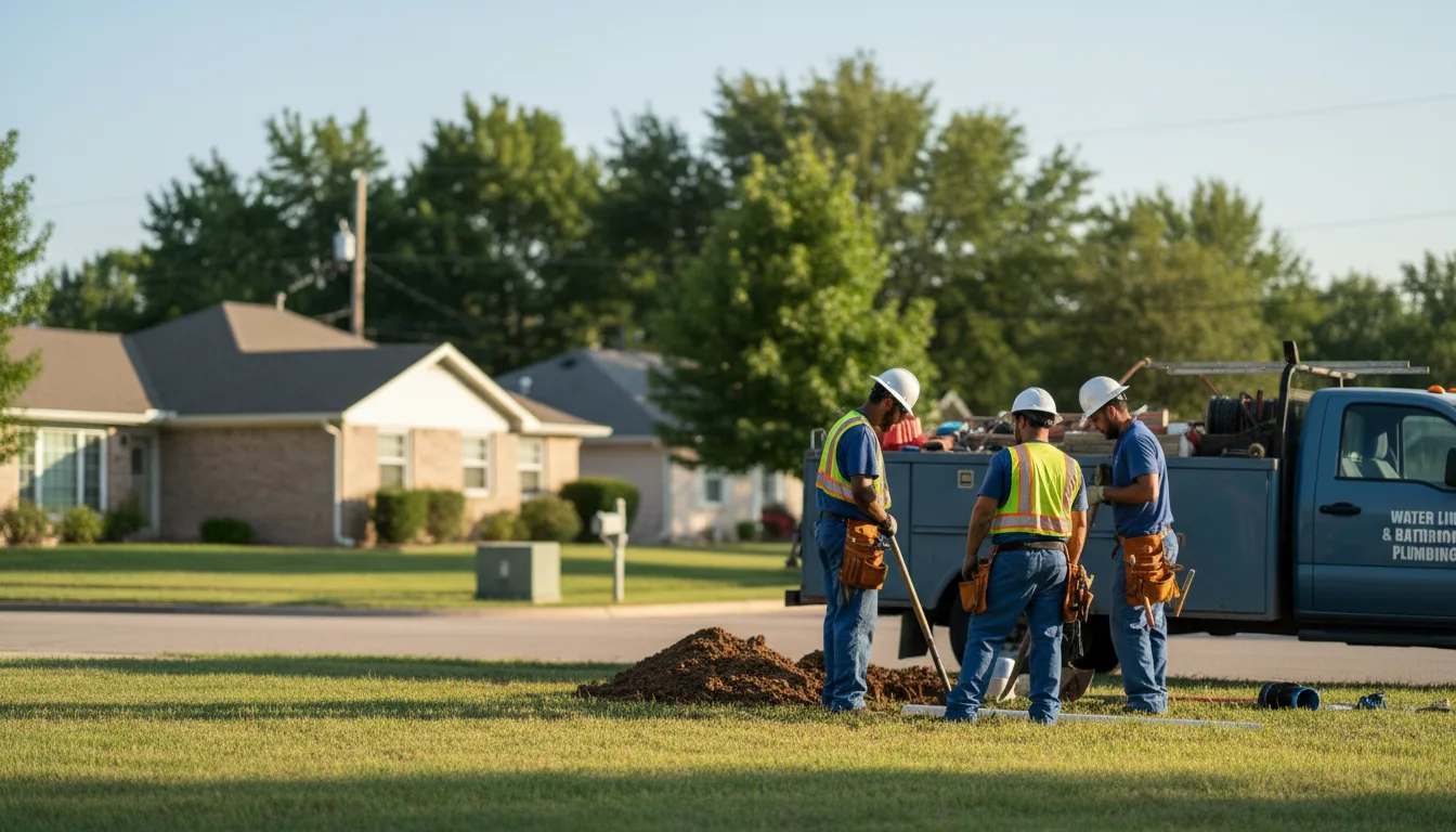 Residential water line and bathroom plumbing service in Holliday, TX